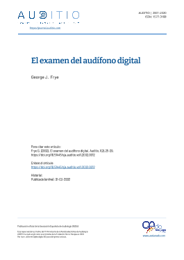 Portada Auditio. 