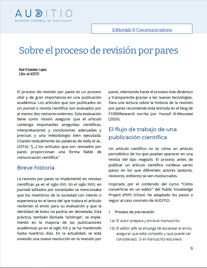 Sobre el proceso de revision por pares